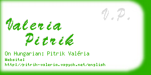 valeria pitrik business card